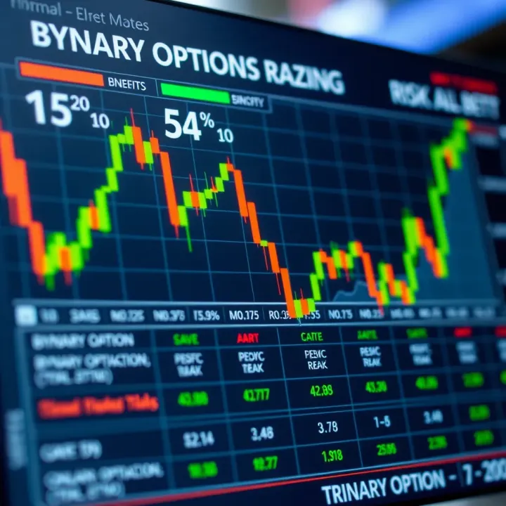 Chart showing potential risks and benefits involved in binary options trading