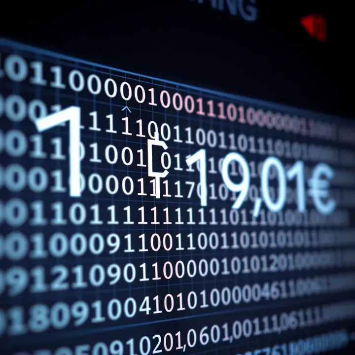 Binary Representation of a Large Decimal Number Chart showing the binary representation of a very large decimal number