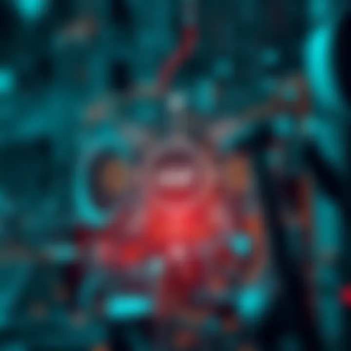 Diagram showing various applications of two-tone digital visuals in different technology fields