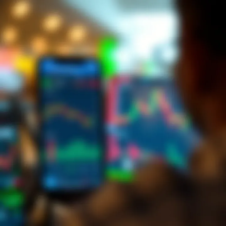 User-friendly interface of a trading app showing real-time stock market data and charts