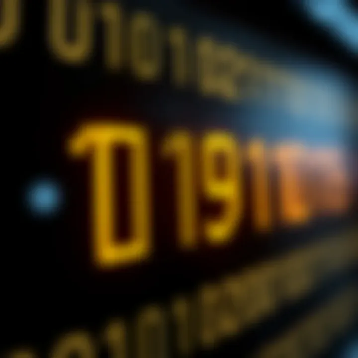 Visual representation of binary digits grouped for conversion