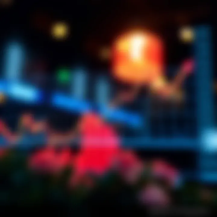 Graph showing upward and downward trend lines representing binary option trading decisions