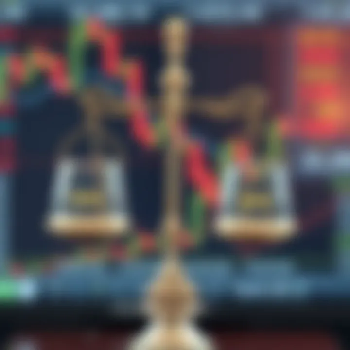 Illustration of risk and reward balance scale symbolizing binary trading decisions