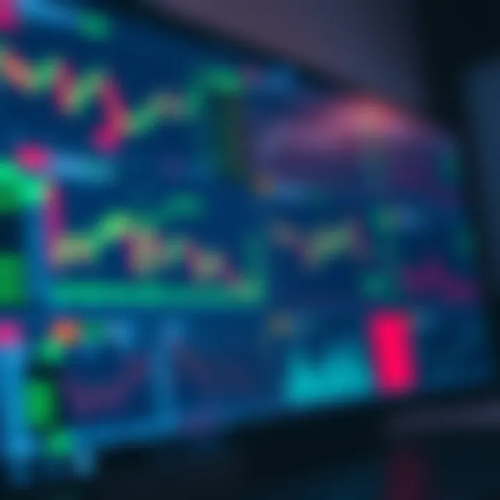 A digital interface showing a variety of binary option trading platforms with charts and asset options on screen