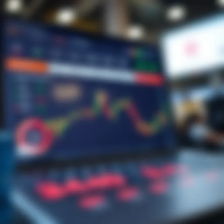 Trading Platform Features with Fee and Regulation Overview Illustration of a digital trading platform interface with fee structures and regulatory badges