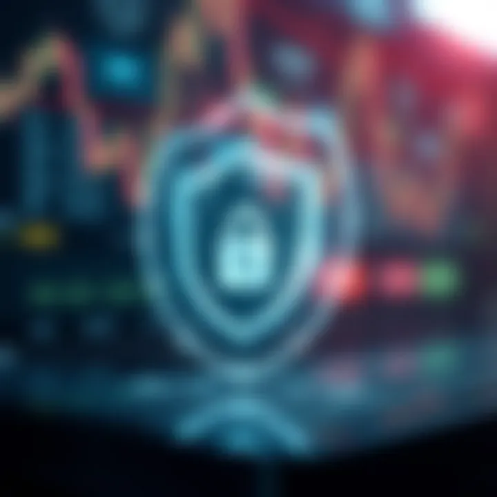 Secure digital shield icon representing data protection in trading apps