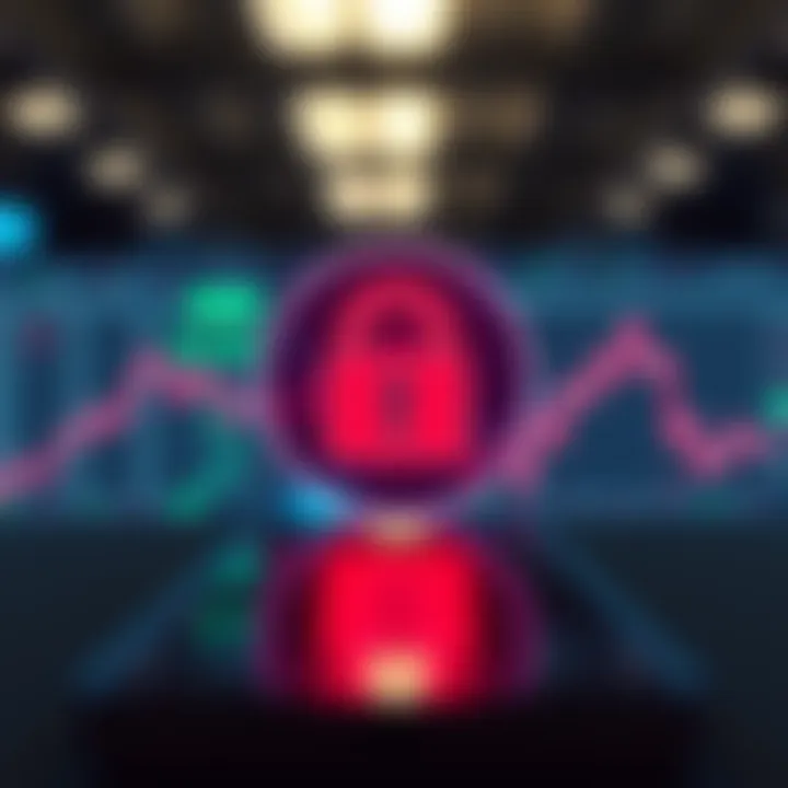 Secure online trading app with padlock symbol representing strong security and data protection