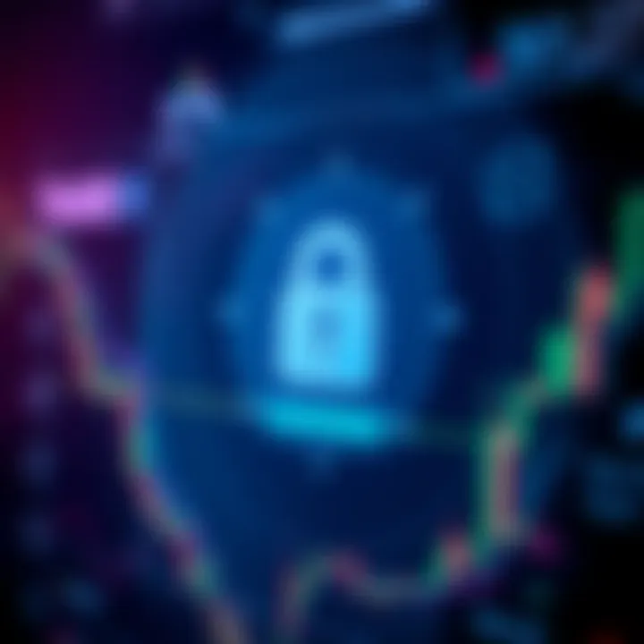 Secure trading app interface with lock icon representing data protection and user security