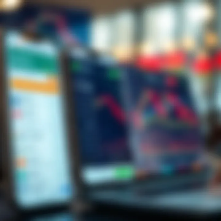 User interface showing different stock trading options and real-time market data