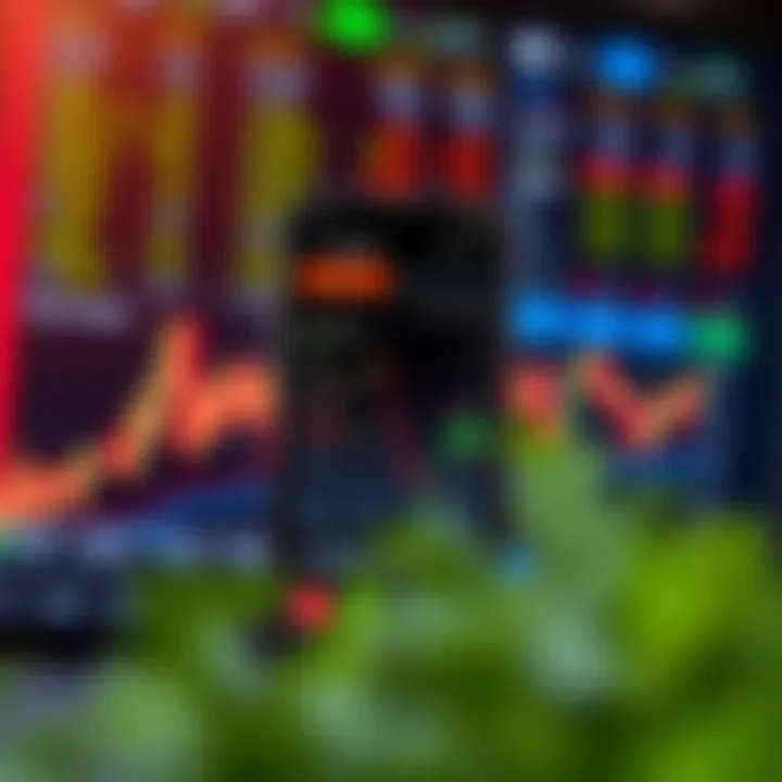 Mobile phone displaying an intuitive stock trading app interface with charts and stock prices