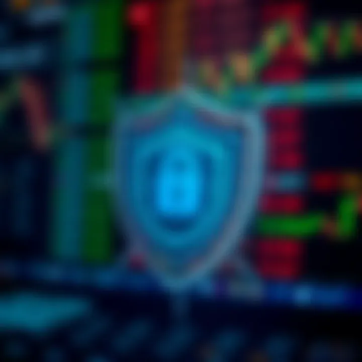 Key Features Including Security, Costs, and Usability for Forex Trading Apps in Pakistan Security shield icon with forex symbols representing secure trading app features