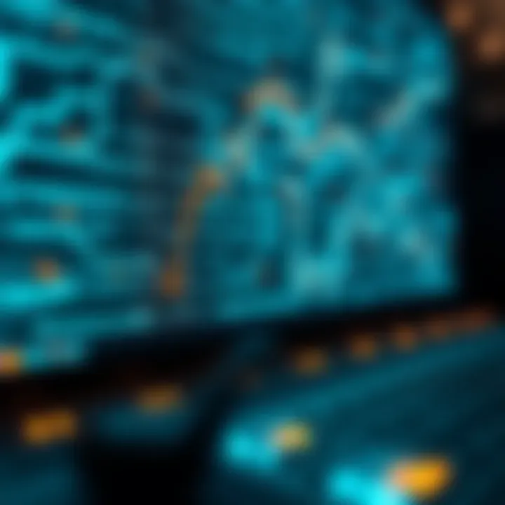 Illustration depicting data flow and digital circuits using binary code