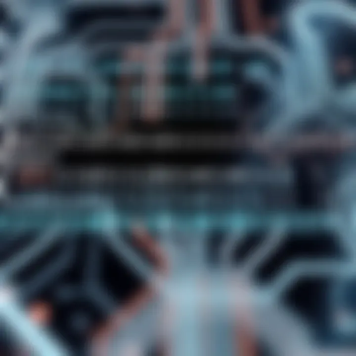 Diagram showing the binary number system with zeros and ones arranged in an electronic circuit layout