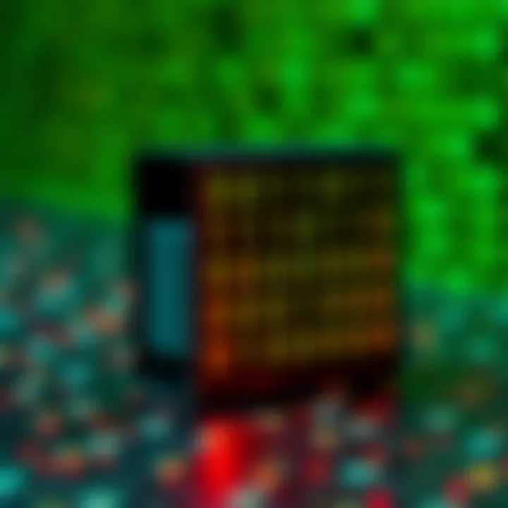 Illustration of data storage blocks representing binary data encoded in magnetic or electronic form