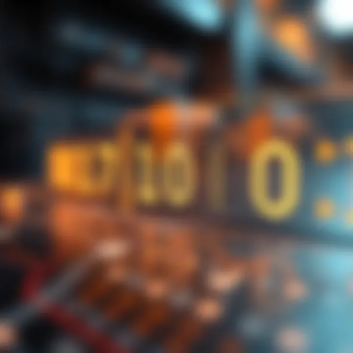 Illustration of basic binary operations including AND, OR, and NOT logic gates used in computing