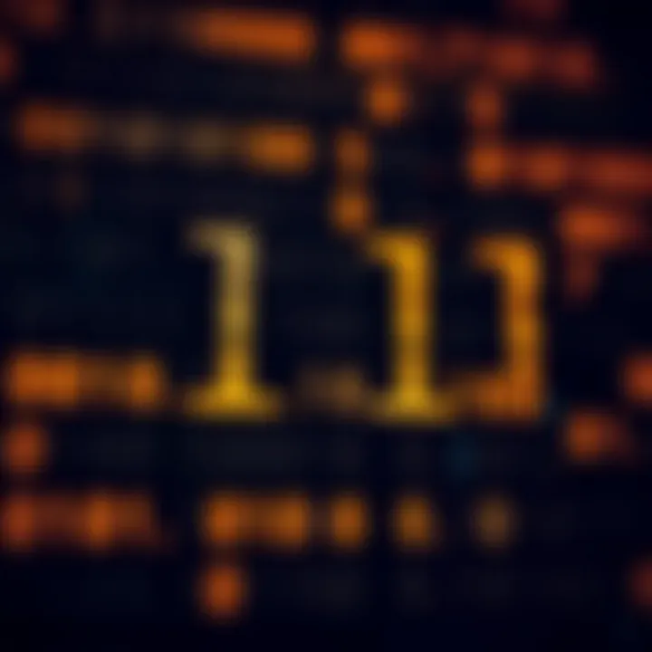 Diagram showing binary digit representation with ones and zeros illustrating digital data encoding