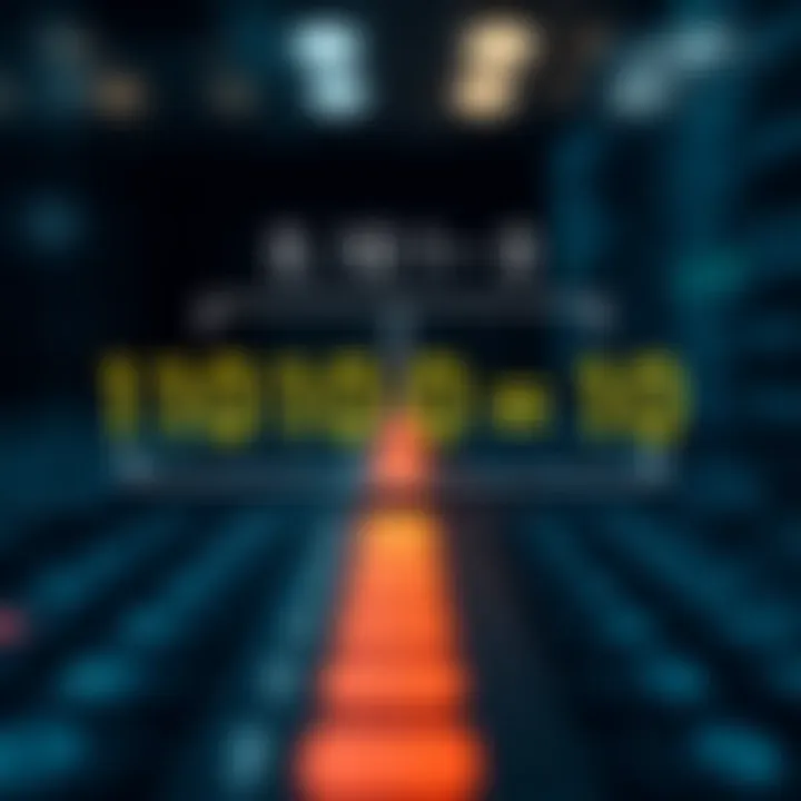 Diagram illustrating the binary division operation with binary digits and calculation flow