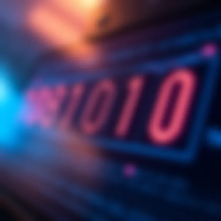 Diagram illustrating binary digits aligned for multiplication operation