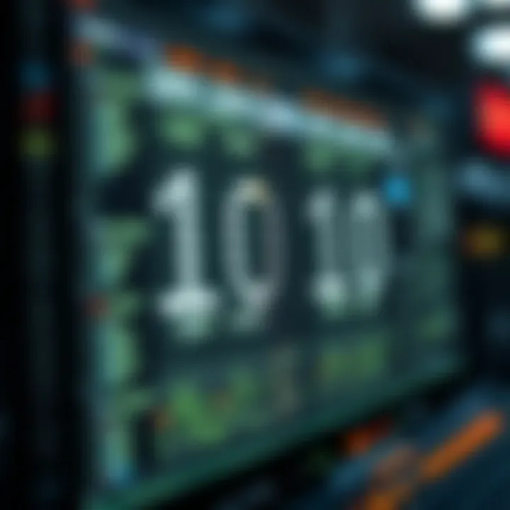 Diagram showing binary digits representation in a computer system