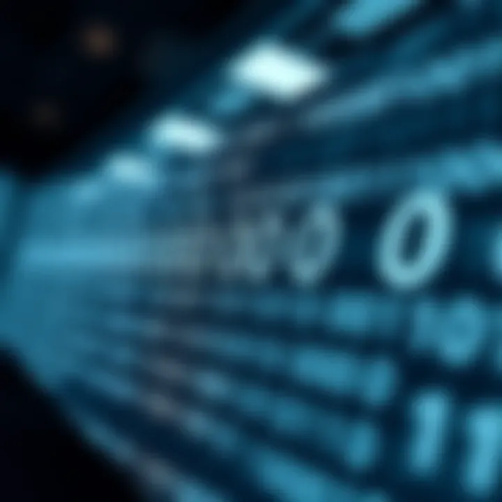 Diagram illustrating the binary number system with zeros and ones arranged in place values
