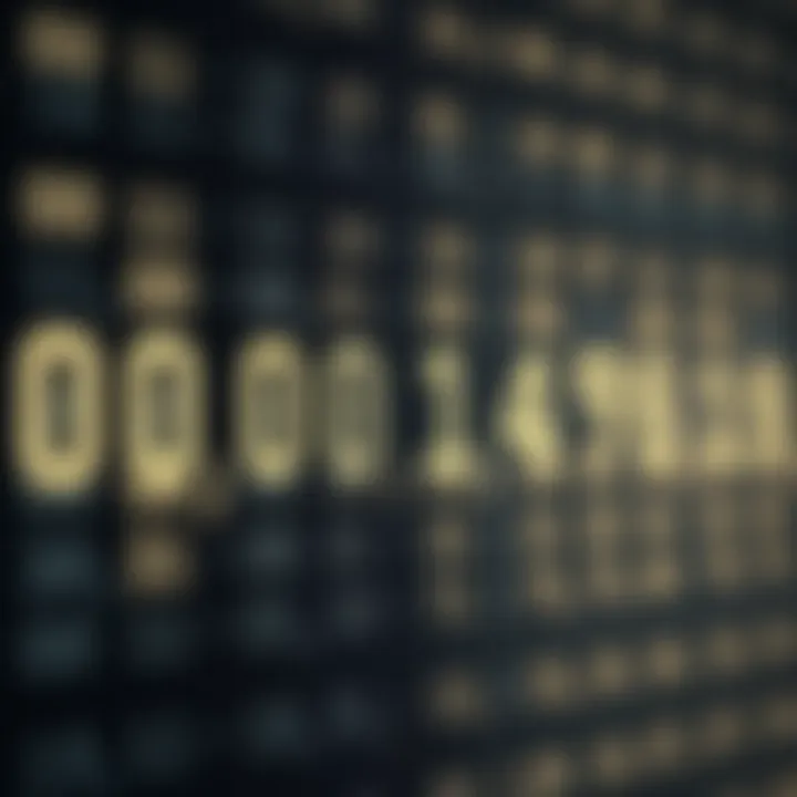 Diagram illustrating the binary numbering system with bits and place values