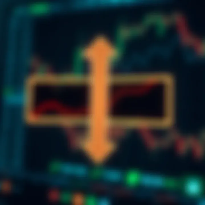 Diagram illustrating the concept of binary option trading with upward and downward arrows representing asset price movements