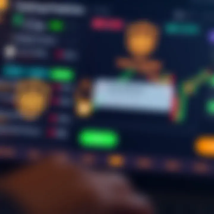 Graphic showing a secure trading platform interface highlighting trust indicators and scam prevention features