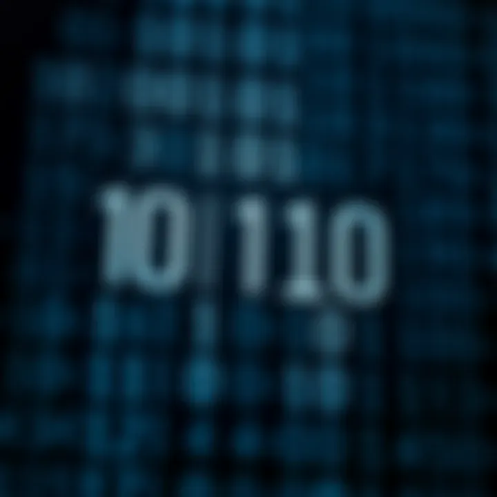 Diagram illustrating the binary numbering system with digits zero and one