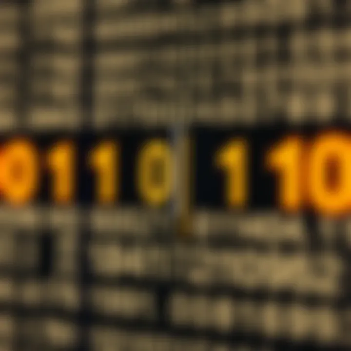 Diagram illustrating the binary number system with a focus on the decimal point separating whole and fractional parts