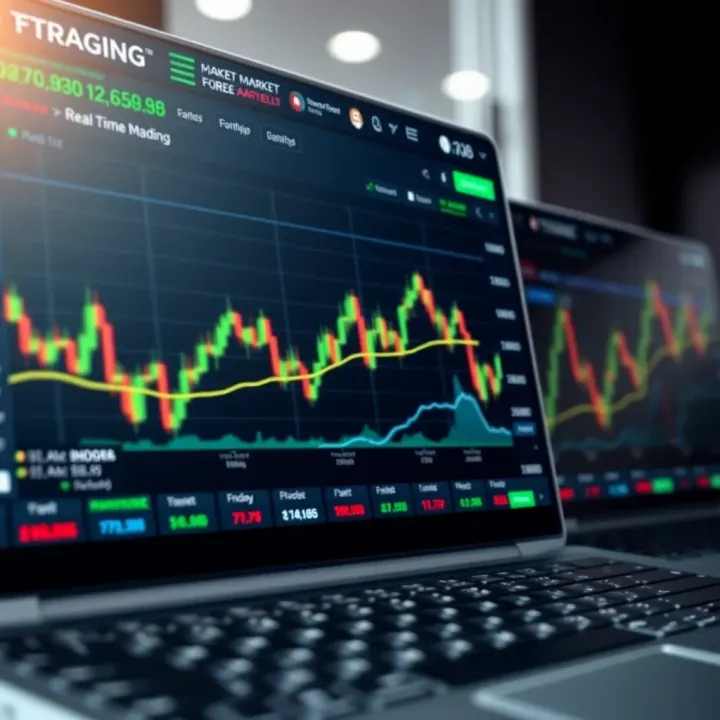 User interface displaying forex trading charts and analytics on a digital platform