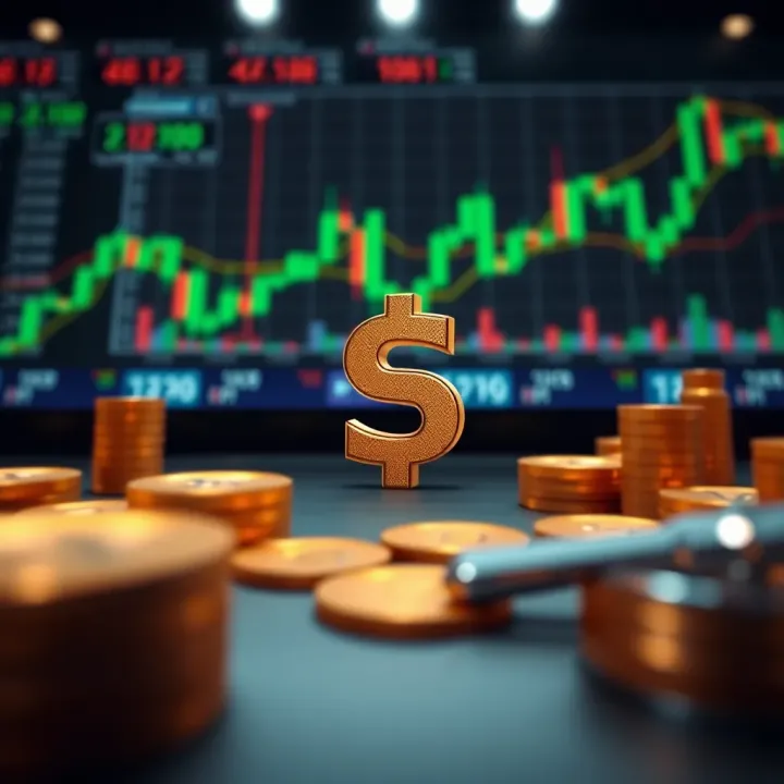 Illustration of currency symbols and virtual trading tools symbolizing risk-free practice in forex trading