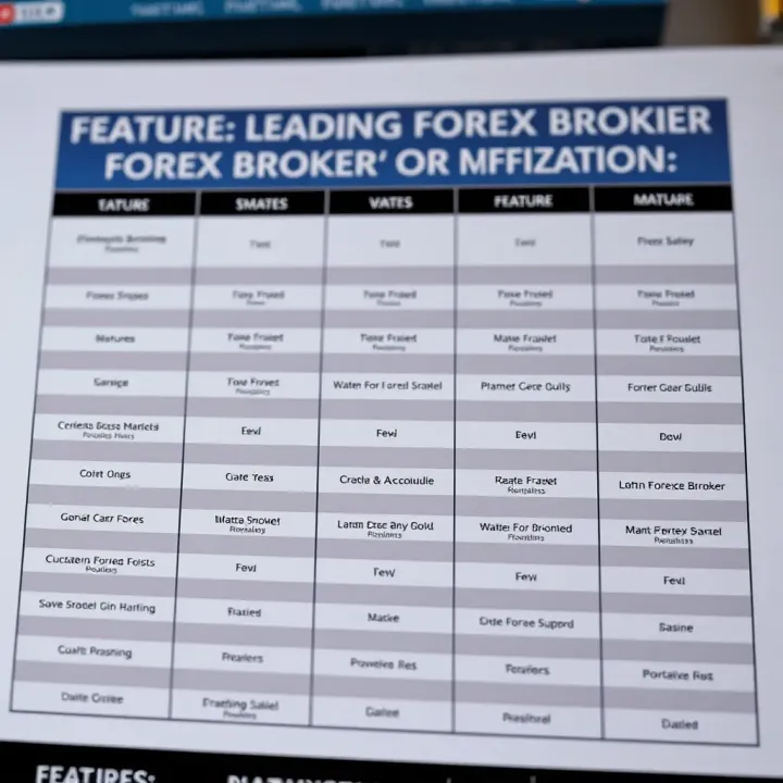 Comparison chart showing features of top forex brokers available to traders in Pakistan