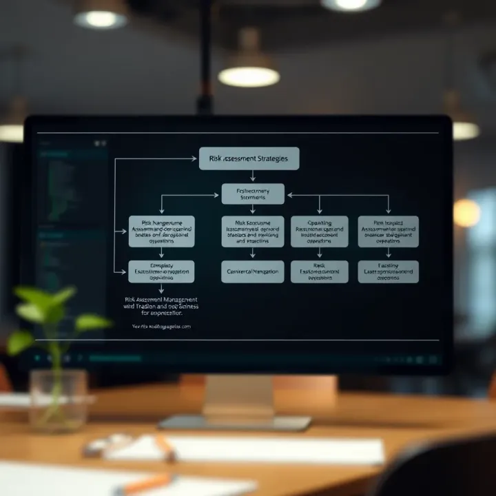 Diagram showing a flowchart of risk assessment and mitigation strategies for business operations