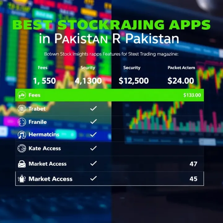Visual comparison of multiple stock trading app features including fees, security, and market access