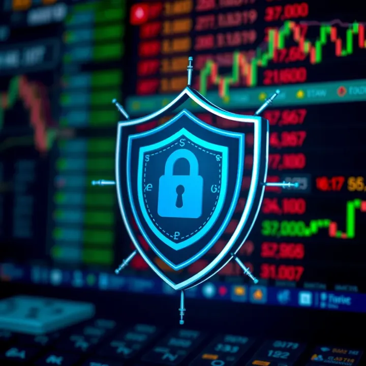 Key Features Including Security, Costs, and Usability for Forex Trading Apps in Pakistan Security shield icon with forex symbols representing secure trading app features