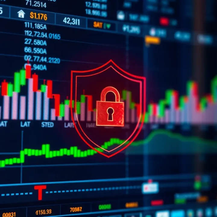 Ensuring Security and Reliability in Forex Trading Apps Security shield icon overlaid on a digital background representing secure forex trading platforms