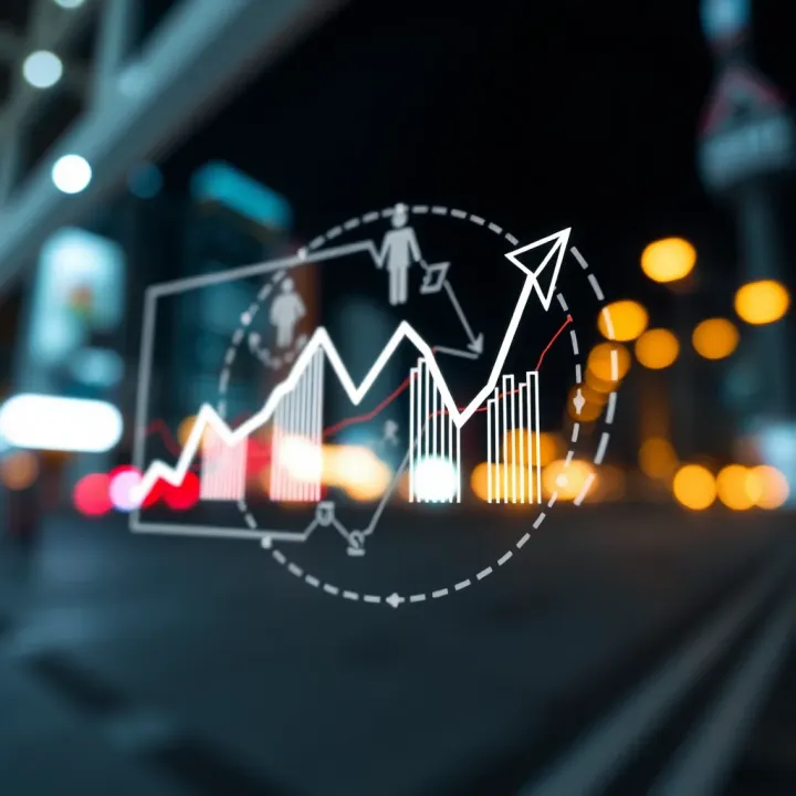 Creative forex brand emblem showcasing abstract graph lines and global currency icons symbolizing connectivity and market dynamics