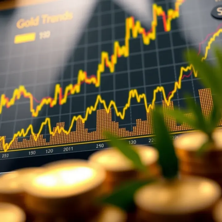 Graph showing gold price trends influenced by global economic factors