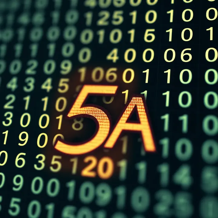 Conversion of Hexadecimal Five A to Binary Representation Visual representation of converting hexadecimal value five A into binary form with detailed bit segments