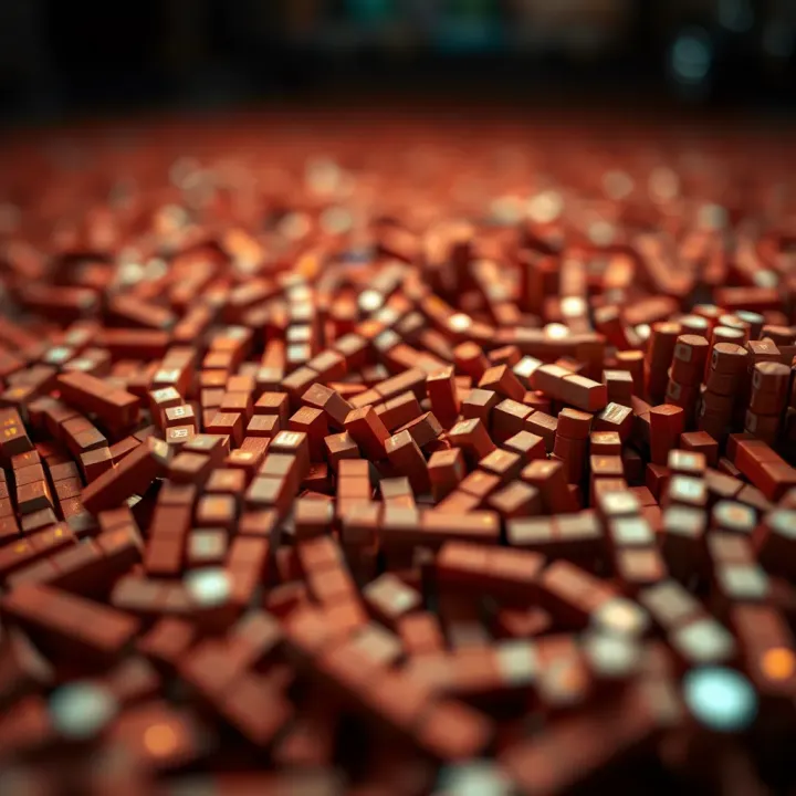 Illustration showing a scattered collection of unsorted elements where binary search is ineffective