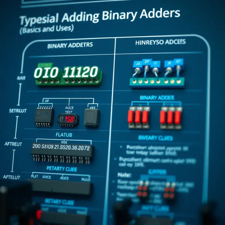 Types of Binary Adders and Their Circuit Designs Comparison chart displaying different types of binary adders with their unique structures and functionalities