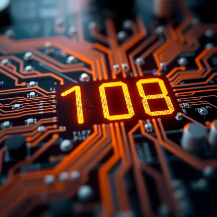 Diagram illustrating binary digits representing data in electronic circuits