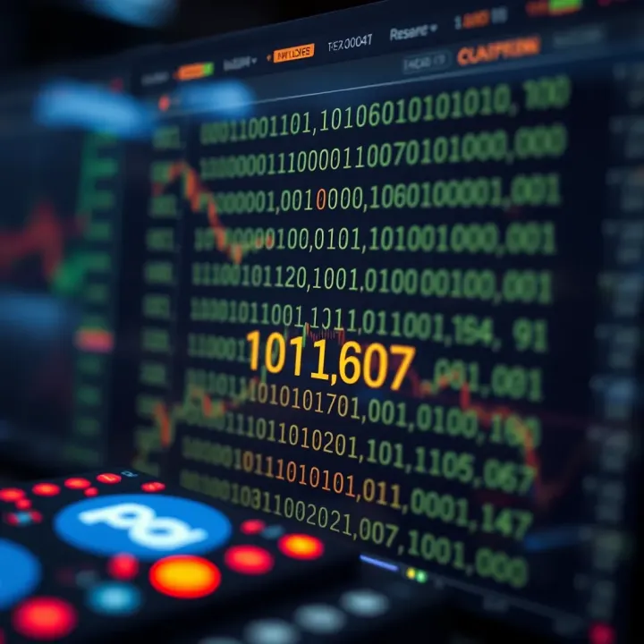 Binary Code in Digital Technology Applications Visual representation of binary code application in digital technology devices