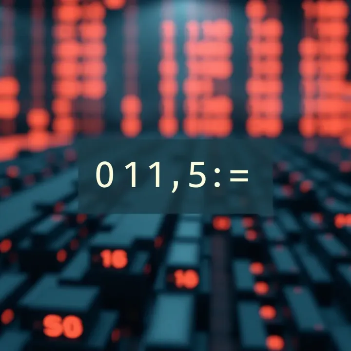 Illustration of binary division showing the division of two binary numbers with visual subtraction steps