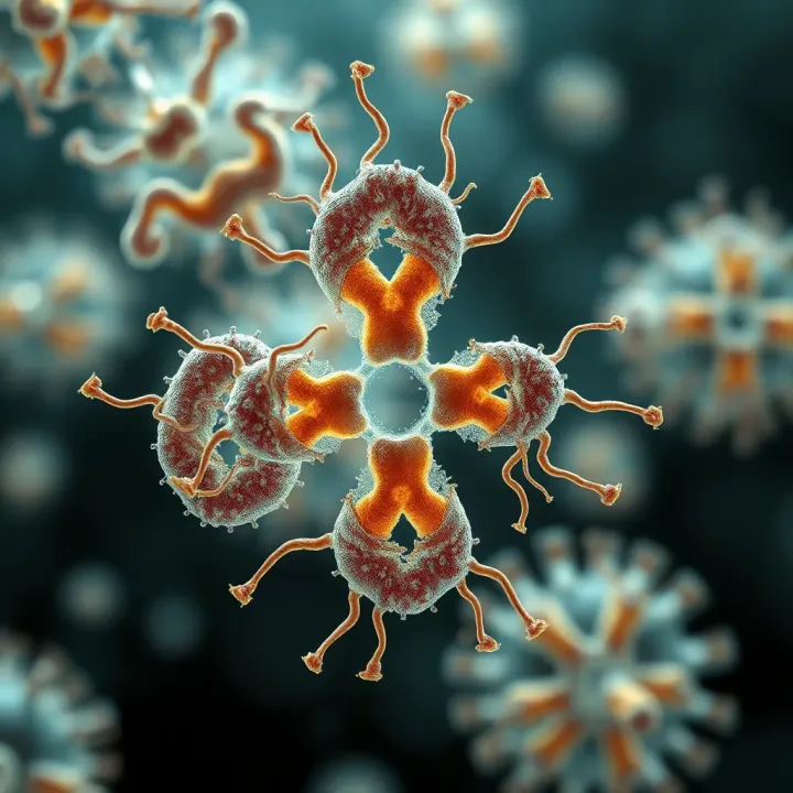 Illustration depicting different bacterial shapes undergoing replication through binary fission