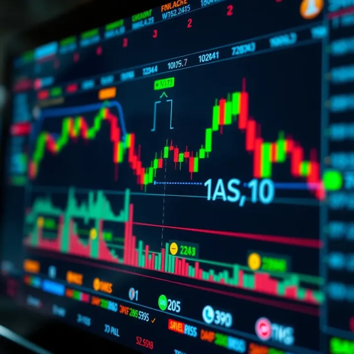 Digital chart displaying binary signal patterns in trading system interface