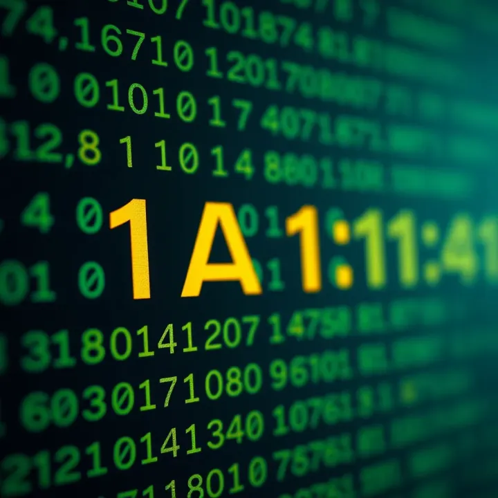 Hexadecimal Digits Matched with Binary Groups Diagram showing the hexadecimal digits and their corresponding binary groups