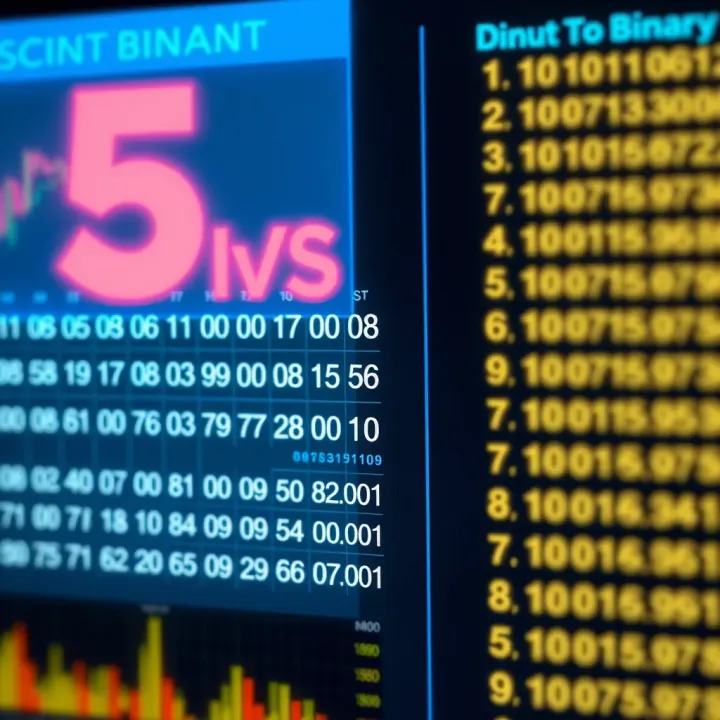 Decimal to Binary Conversion Chart Chart illustrating the conversion from decimal to binary with examples