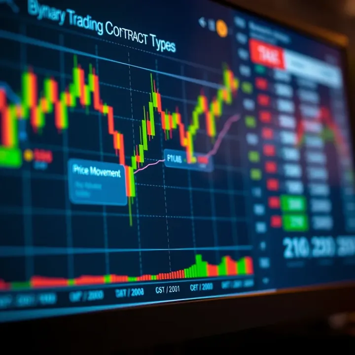 Overview of Binary Trading Contract Types Graph depicting various binary trading contract types with price movement options