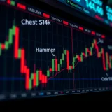 Illustration showing key candlestick chart patterns such as doji, hammer, and engulfing candles used in market analysis